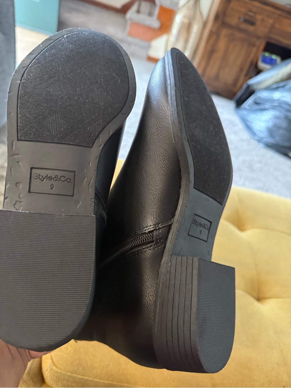 New Style & Co. Black Faux-Leather Ankle Booties - Picture 5 of 5